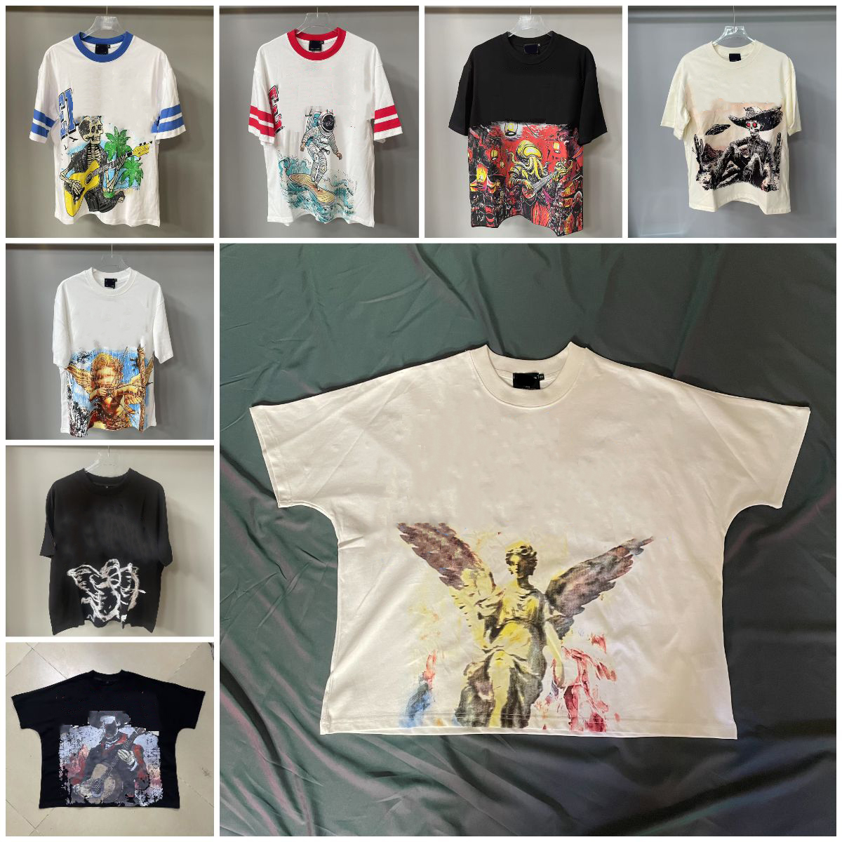 shirt men t shirt Y2K Harajuku Spider web Shirt Summer Woman Tees Loose Hip Hop Gothic Graphic Print Oversized Tshirt Punk Sleeved Streetwear-image-900889259