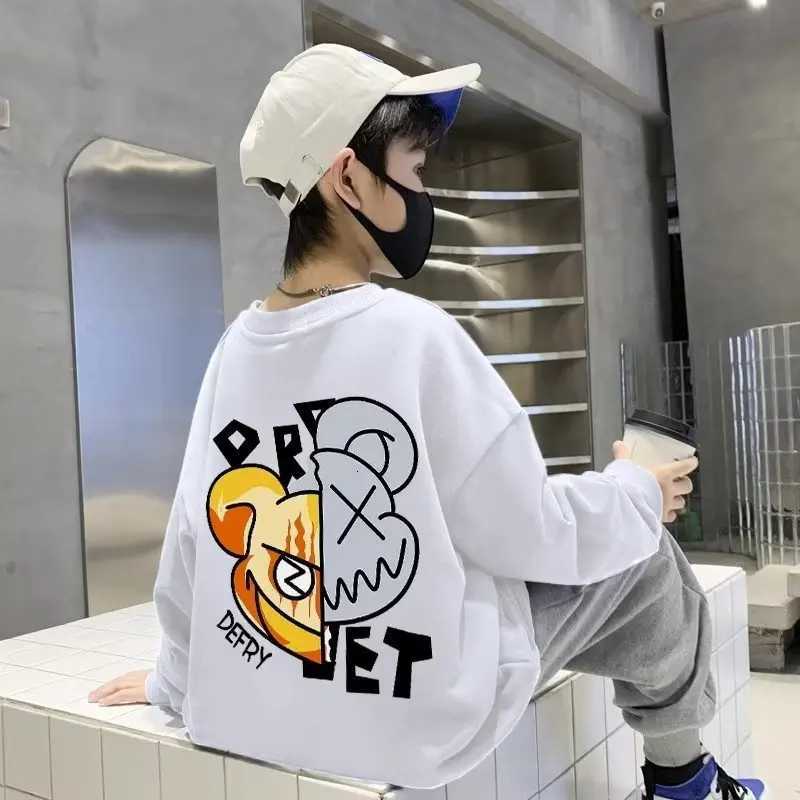 2023 Boys Girls Spring Autumn Versatile Print Casual Round ONeck Sweatshirts Childrens Fashion Versatile Pullover Z250826