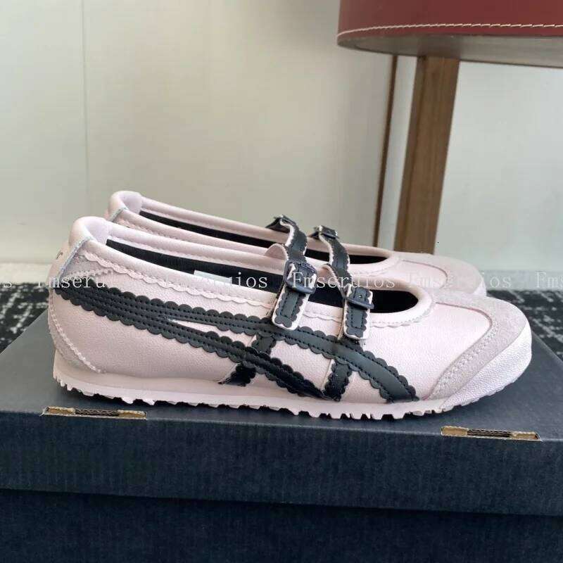 New Fashion Women Ballet Flats Round Toe Genuine Leather Buckle Strap Lace Flat Sweet Simple Design Casual Dress Shoes