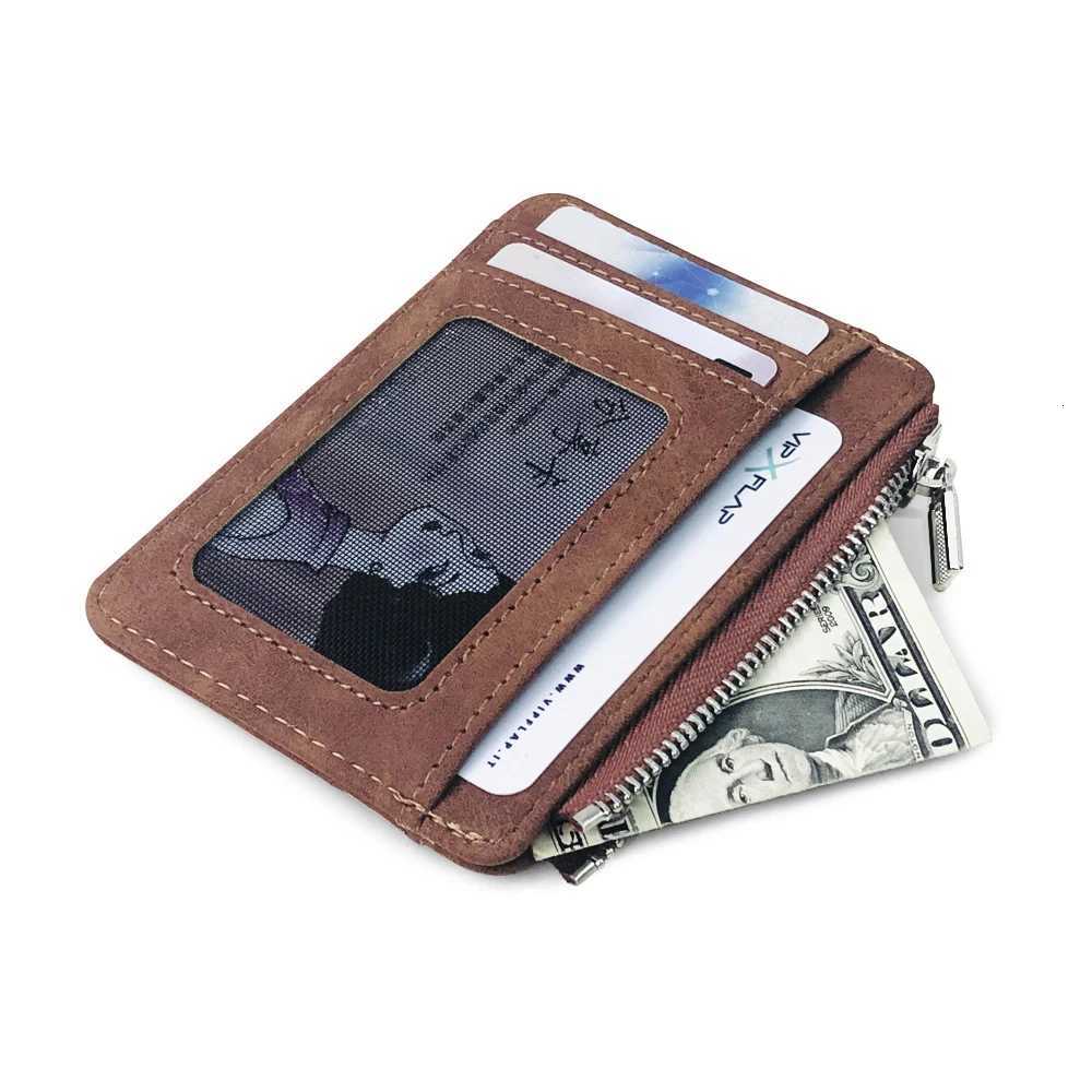 New Simple Mini Men Leather Wallet With Coin Pocket Small Credit Card Holder Slim Mens Purse For Bank Cards ID Card Case W250826