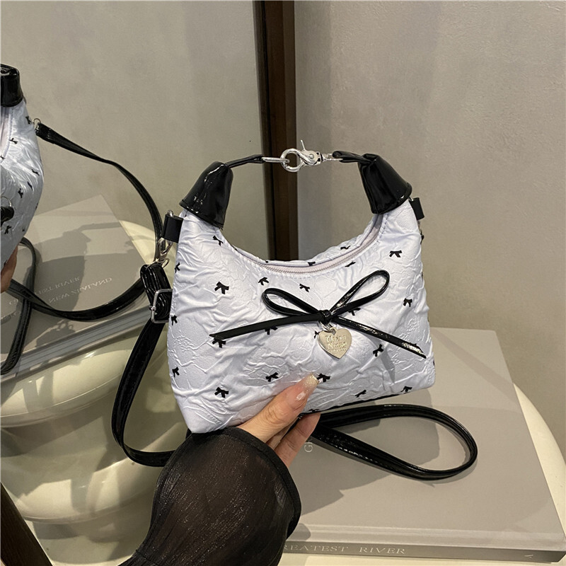 Summer Bowknot Large Capacity Stylish New Texture Polka Dot Commuter Casual Trendy Crossbody Handbag