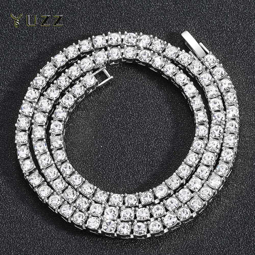 5MM Hip Hop Tennis Chain d Out Bracelet Necklace Men Fashion Silver Color Tennis Jewelry Chains Women 20inch Choker Punk GiftXJ250826