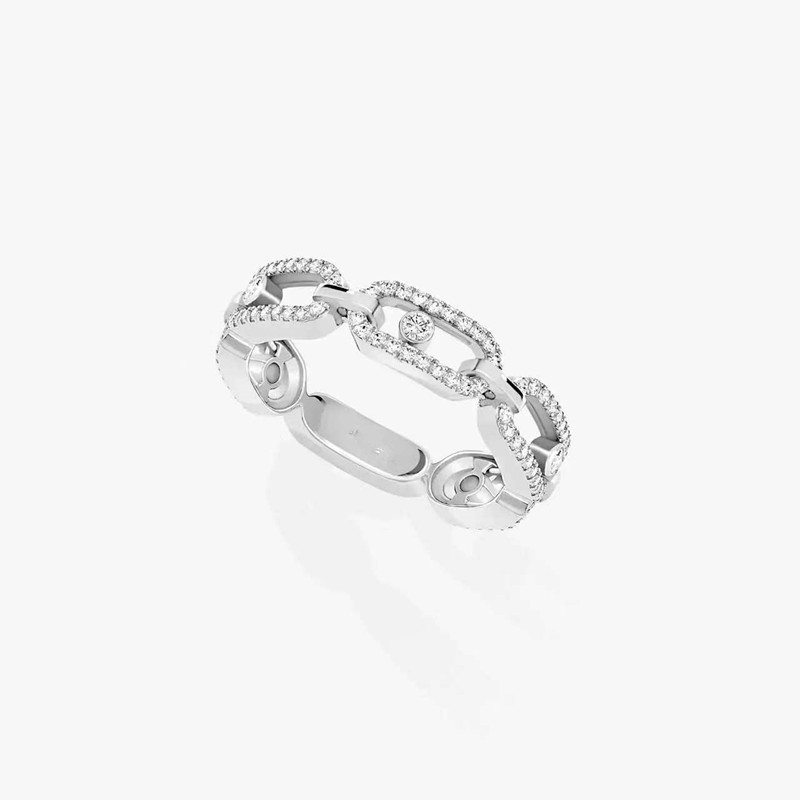 18k rose gold luxury classic bead slide designer ring for women mens bling diamond cz zircon hollow elegant charm crystal love nail rings jewelry gi