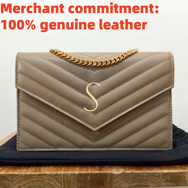 Classic flap Metal chain envelope bag Womens crossbody Designer bag Luxury handbags genuine leather Shoulder bags fashion Clutch Evening Bags Envelo