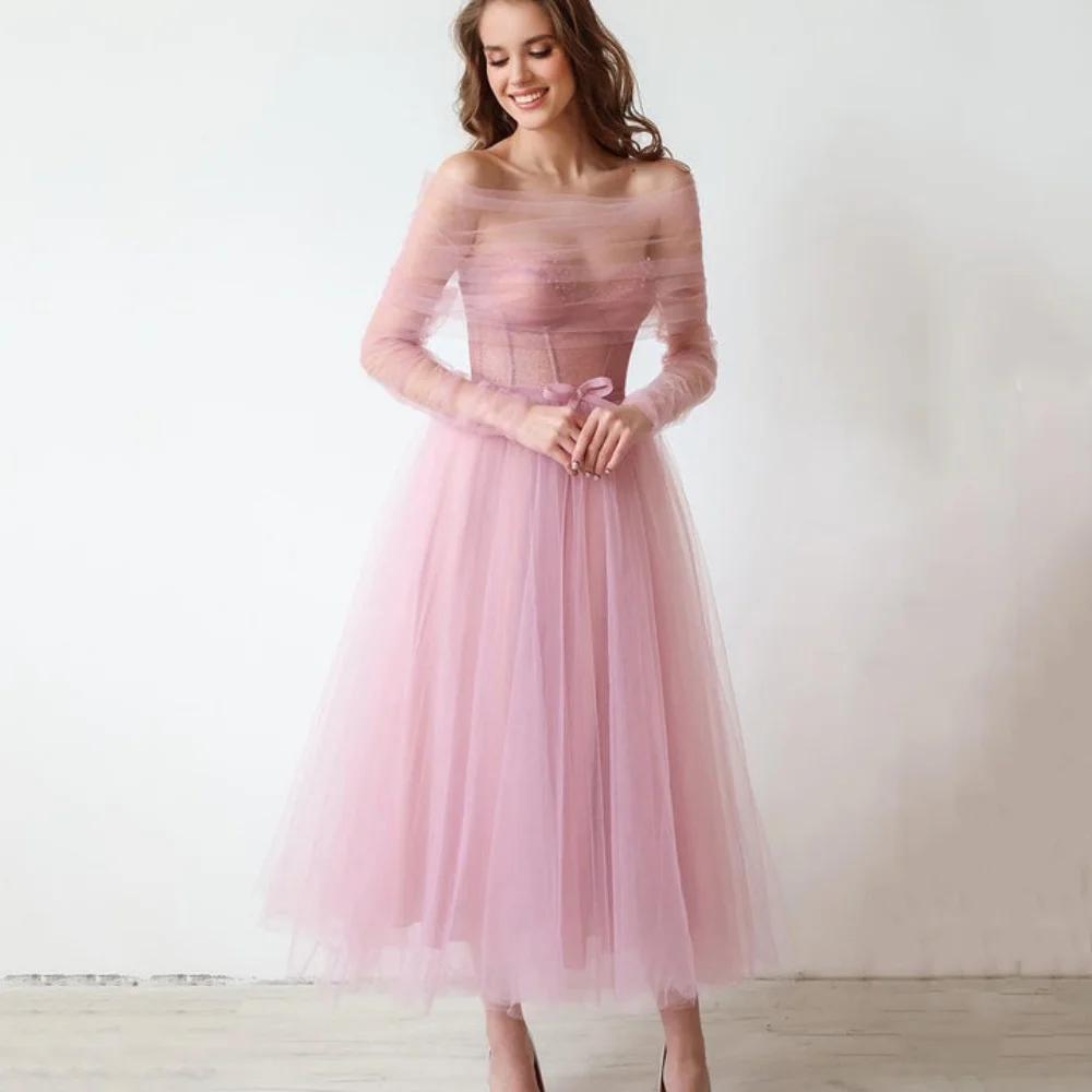 2026 Elegant Pink Prom Pageant Dress With Jacket Sweetheart Beads A-line Sequins Tulle Evening Party Dresses Formal Gown robe de soiree