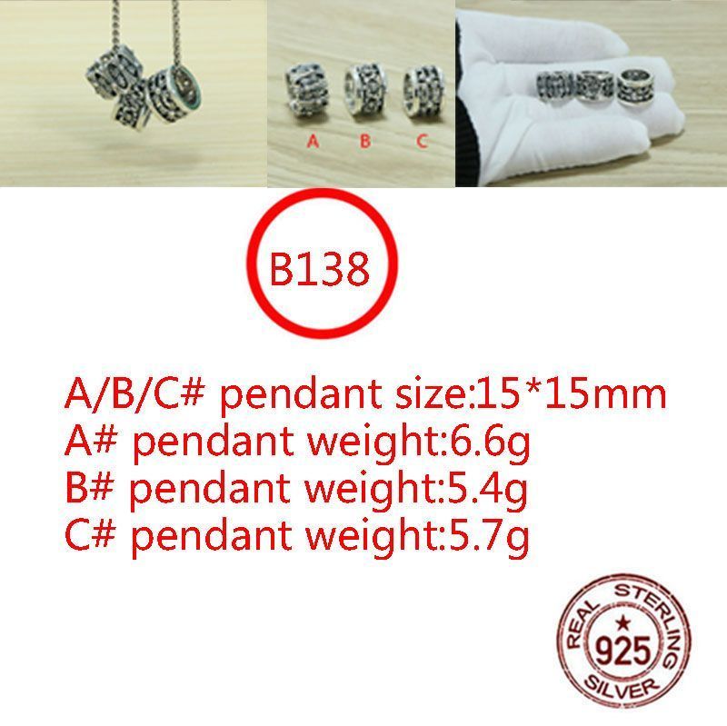 B138 S925 Sterling Silver Pendant Personalized Punk Style Retro Hip Hop Simple Cross Flower Boat Anchor Letter Shape Gift for Lovers new
