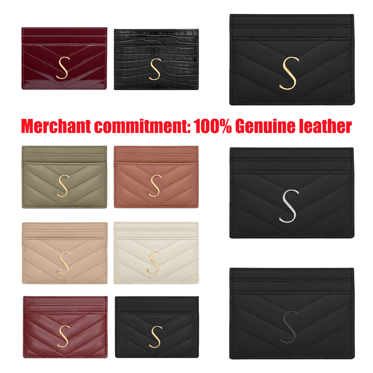 Luxury Card Holders Designer Wallets Caviar leather Crocodile cardholder mini Credit card bag lambskin Coin Purses patent leather Sheep skin id card