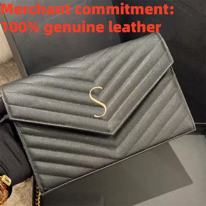 Luxury genuine leather crossbody Designer bag Envelope Wallet 10A quality Metal chain envelope bag fashion handbag Shoulder bags Womens Clutch Eveni