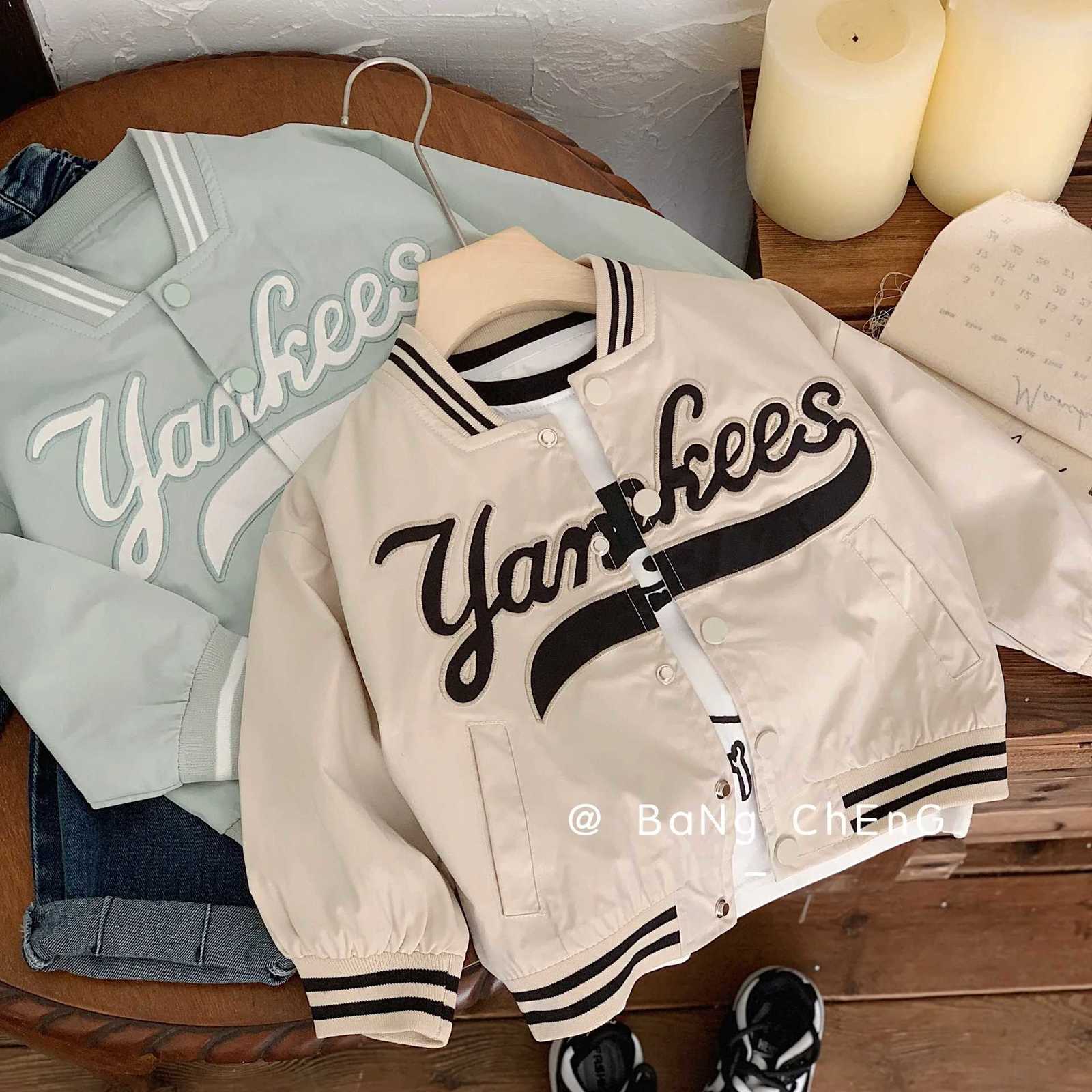 Kids Baby Boys Autumn Coats Fashion Letter Embroidery Round Neck 18Y Boys Jacket Casual Single Breasted Toddler Boys Coats Z250826