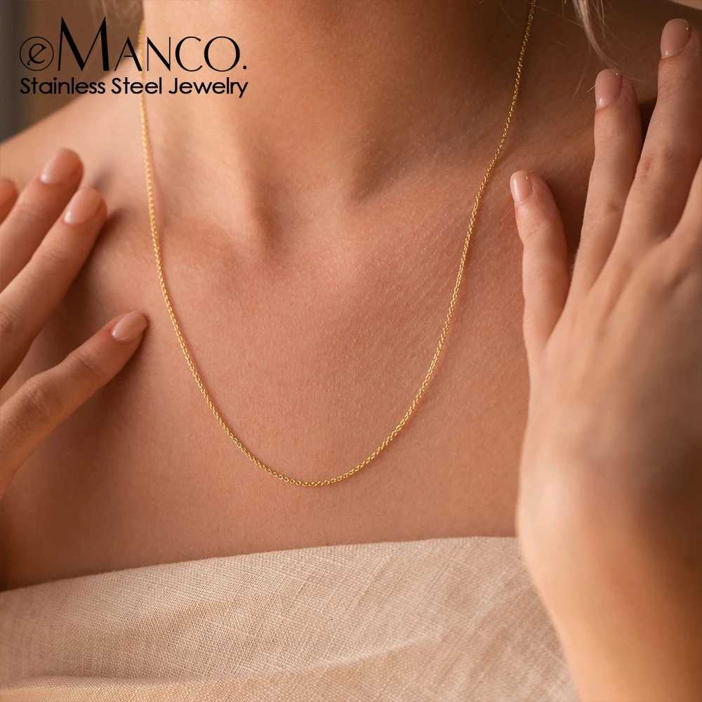 emanco Classic Fine Chain Gold Plated Mens Short Necklace Stainless Steel Upgraded Lobster Clasp Adjustable Simple AccessoriesXJ250826