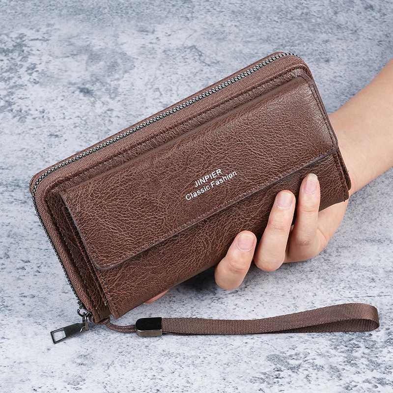 Crossborder Mens Wallet PU Material MultiCard Slots Casual Long Wallet New Style Large Capacity Handheld Bag Mobile P W250826