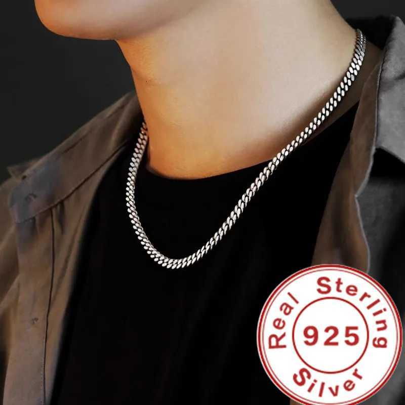 Original 925 Sterling Silver 8MM Cuban Necklace for Men and Women Wedding Fine Jewelry Accessories Party GiftXJ250826