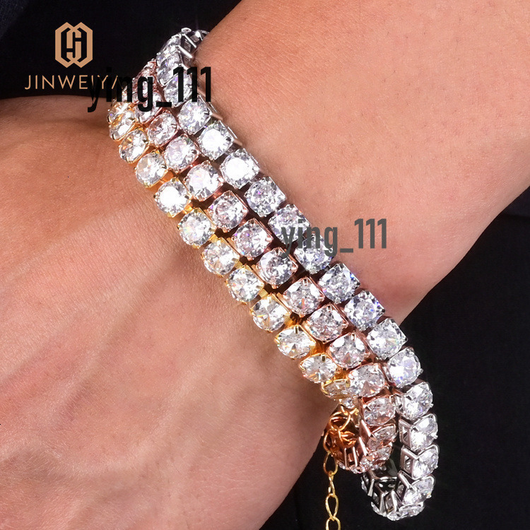 Jwy Men Bracelet Chain Cuban 6mm Tennis Brass Fashion Jewelry 14k Gold Plated Bracelets