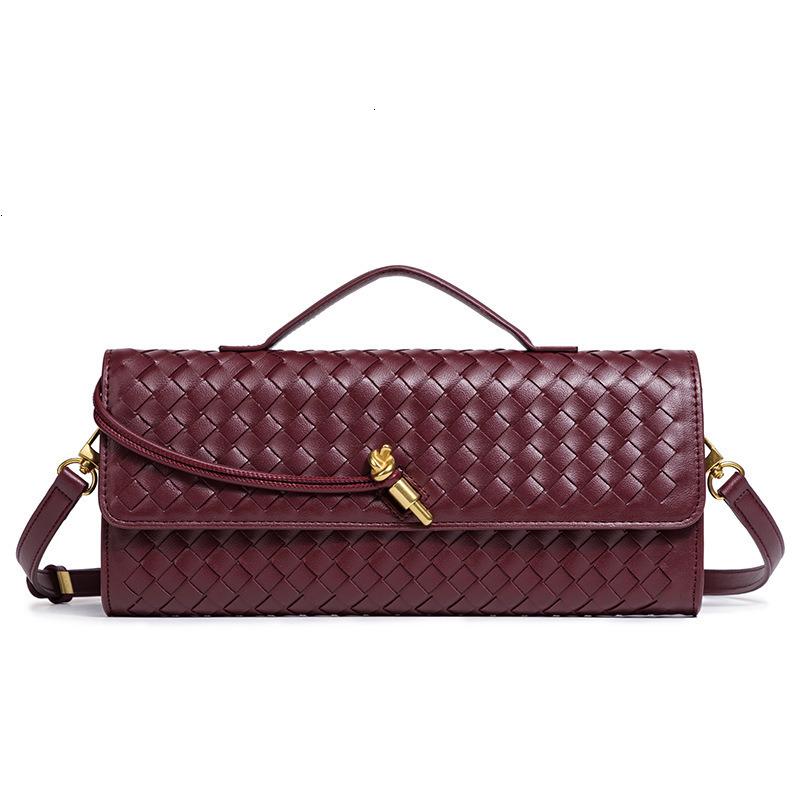 Top Quality Designer Luxury Hot Item Niche Woven Single Shoulder Baguette Bag Fashion Horizontal Clutch Accordion Women's Crossbody Bag Long Ba