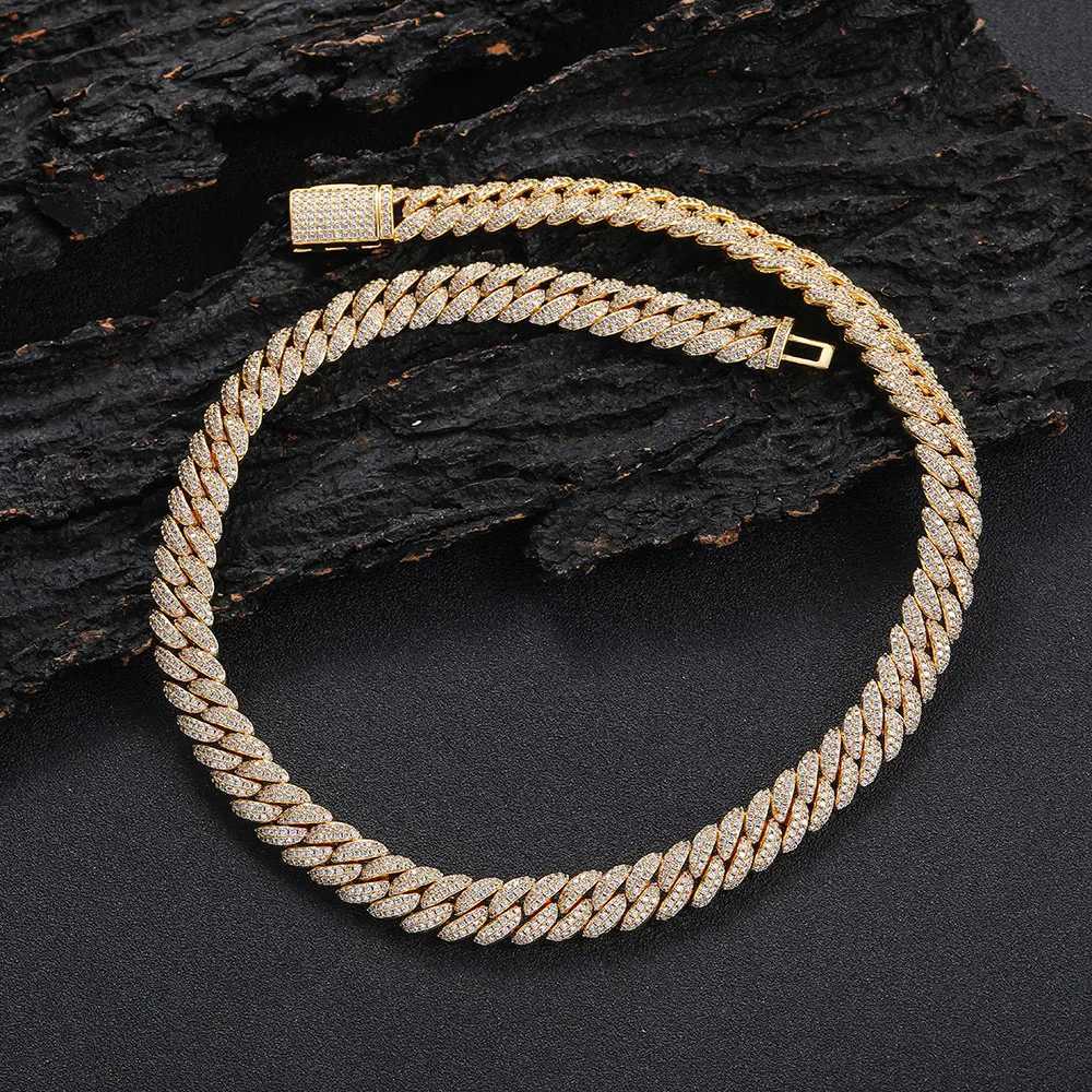 10MM Mens Out Luxury 5A CZ Miami Cuban Necklace Silver Plated Hip Hop Cuban Link Bracelet Gift DropshippingXJ250826