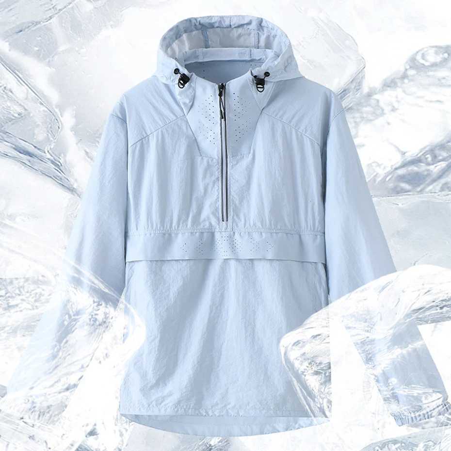 Summer Thin Jacket Men Fashion Casual Waterproof Breathable Solid Color Hiking Fishing JacketXJ250826