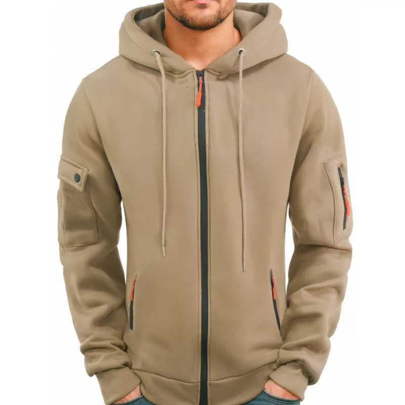 2024 New Men Zip Up Hoodies Casual Fleece Sweatshirt Half Dome Full Zip Hooded Sweatshirt Autumn Winter Hoodies Mens ClothingXJ250826