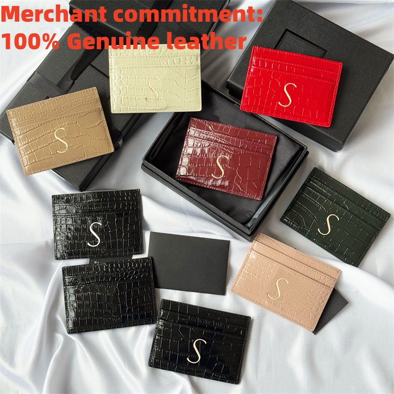 Sheep skin Card Holders Designer Wallets Womens mens card case Crocodile cardholder Caviar leather id card bag fashion Coin Purses mini Luxury Credi