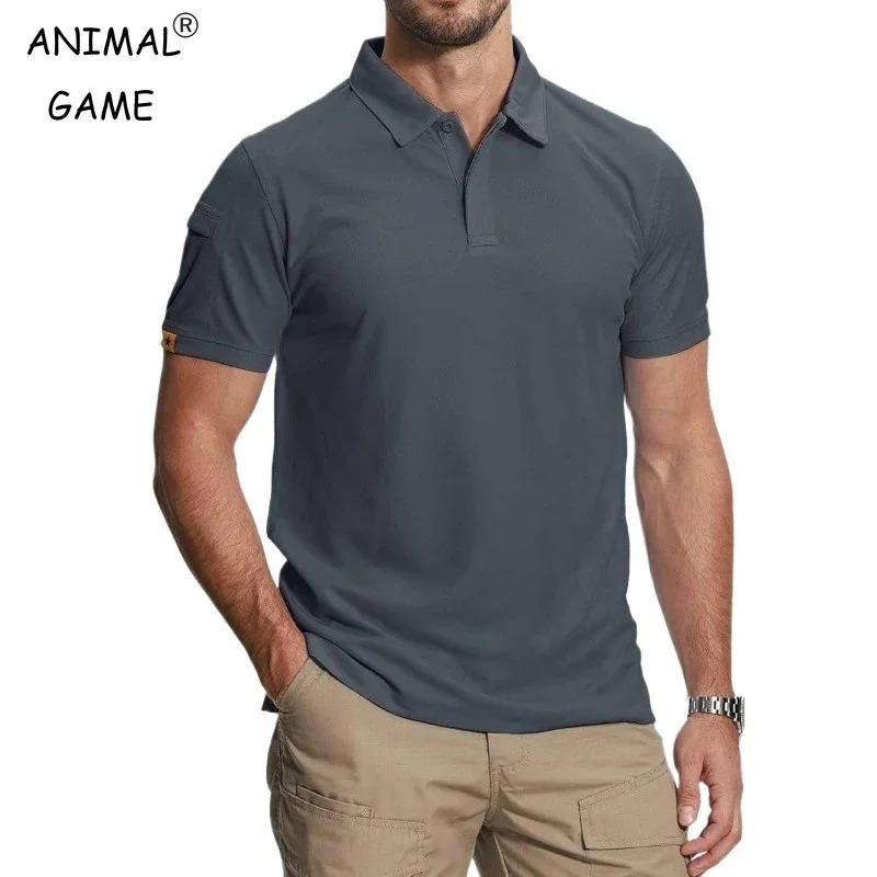Summer Mens Short Sleeve Polo Shirt Sports Golf Tennis T Shirt Wicking Lightweight Shirt Breathable Streetwear Solid Button Tops250825