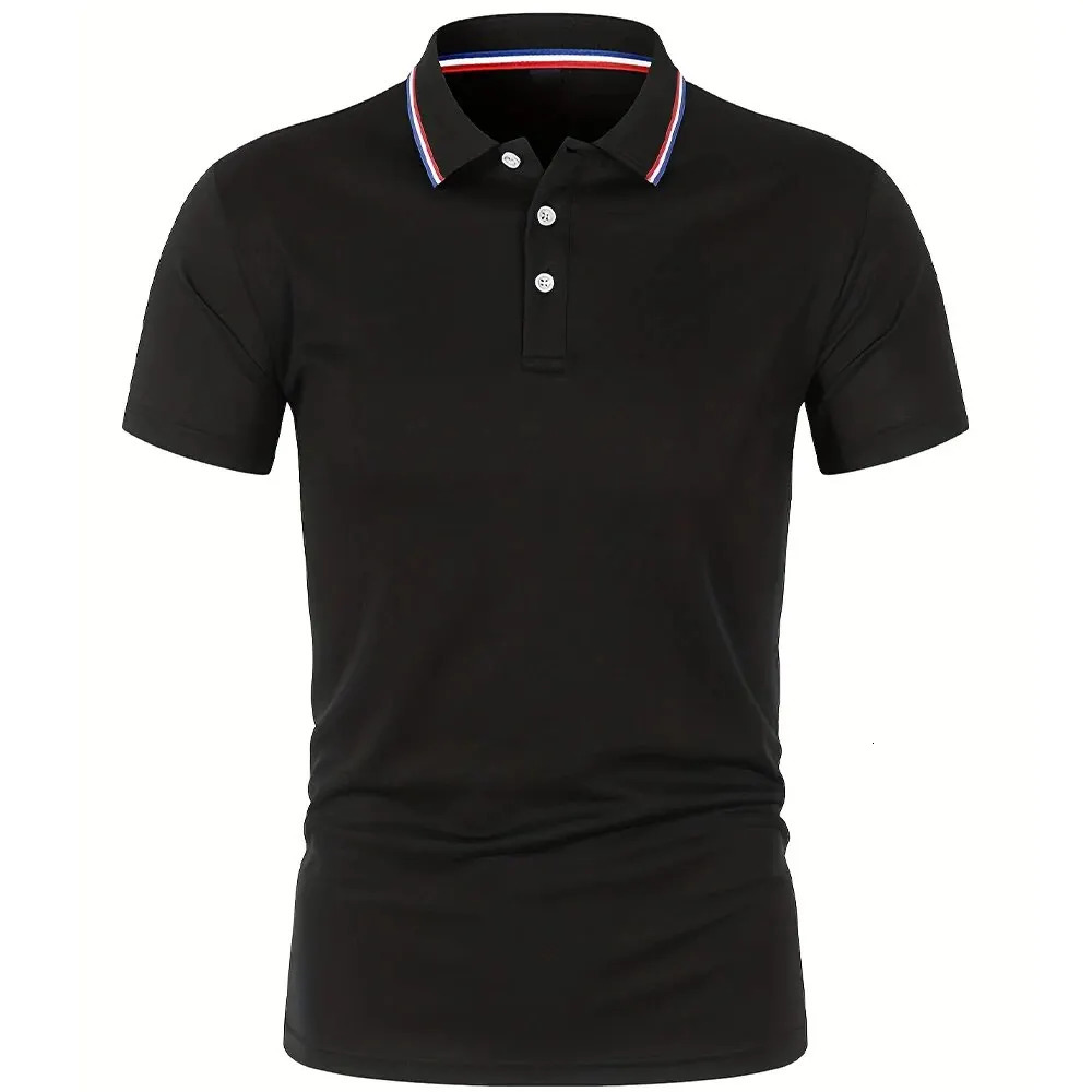 2025 Mens Summer Casual Breathable Comfortable Polo Shirt Mens Solid Color High Quality Short Sleeve T-Shirt250825