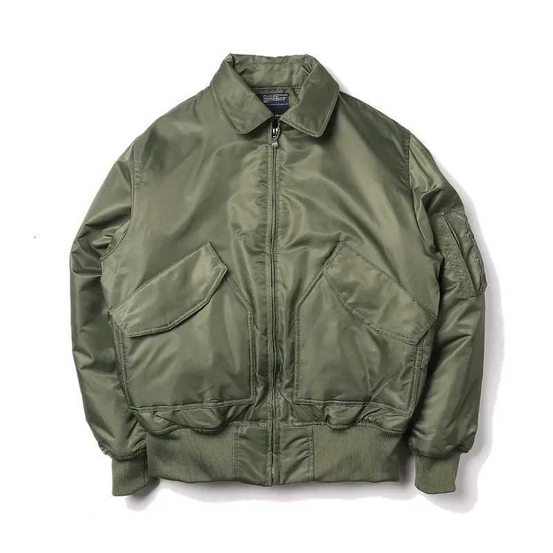 Men Lapel Bomber Jacket CottonPadded Jackets Military Baseball Uniform Mens Trend Long Sleeve Zipper Cardigan Outerwear CoatsXJ250826