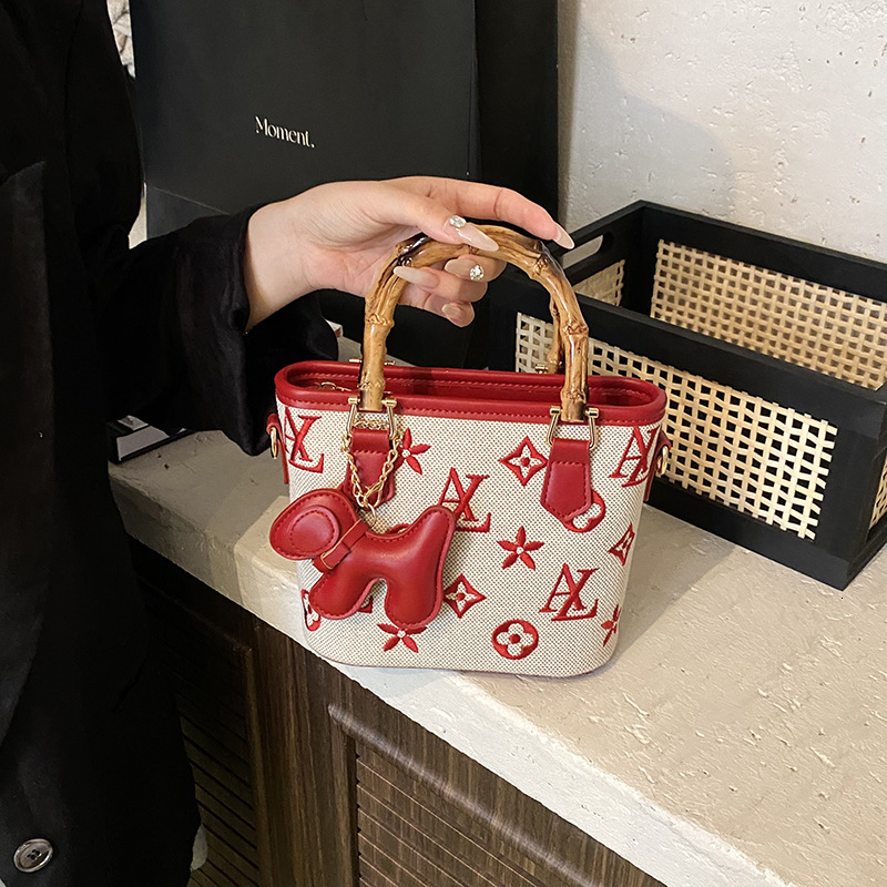 Free Shipping 2025 New Designer Bag Cross-border Light Luxury High-end Vintage Old Flower Color-block Handheld Basket Bag Women's Bag High Qual