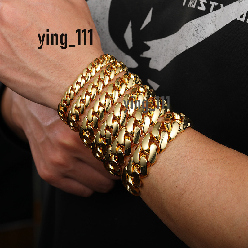 G2772 Wholesale Collier Hiphop Rapper Bracelet 6MM18MM Chunky Miami Cuban Link Chain Bracelet for Mens Jewelry