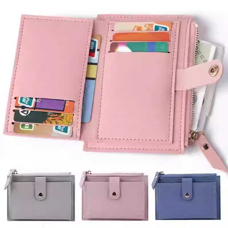 Minimalist and fashionable womens short card bag ultrathin mini PU leather zero wallet womens credit card holder wallet W250826