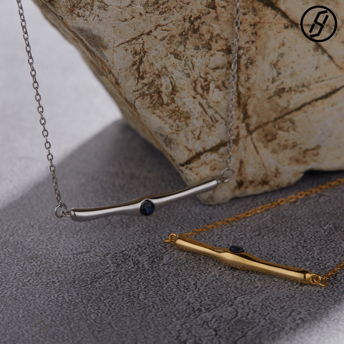 S925 Sterling Silver Natural Sapphire Colored Treasure Necklace for Women's Premium Craftsbone Chain Original Jewelry