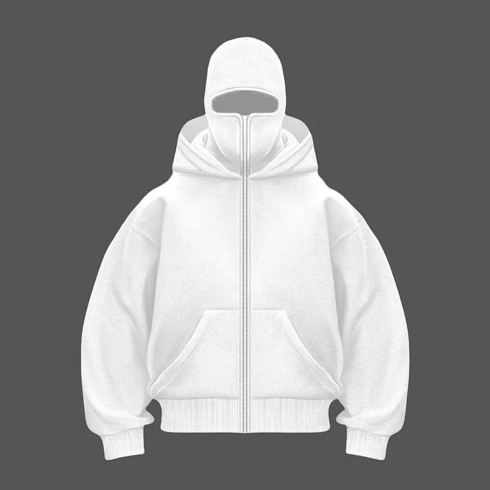 Hoodies Men zipper Cardigan Harajuku Solid color Sweatshirts Y2k swag style Fashion streetwear Cloak Hooded jacket coa Goth 250826