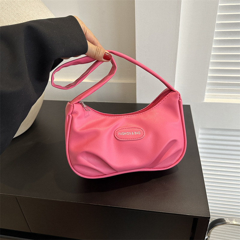 Summer Trend Korean Fashion Large Capacity Solid Color Pleated Women's Casual Shoulder Underarm Bag