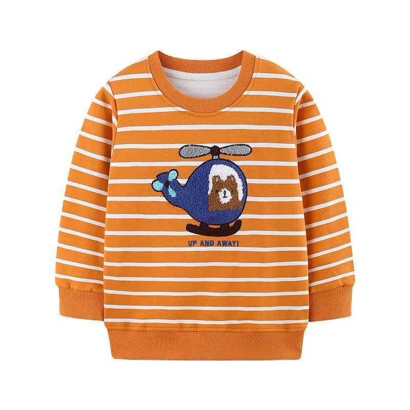 Jumping Meters 27T Airplan Embroidery Cotton Boys Sweatshirts Childrens Sport Shirts Long Sleeve Kids Autumn Spring Clothes Z250826