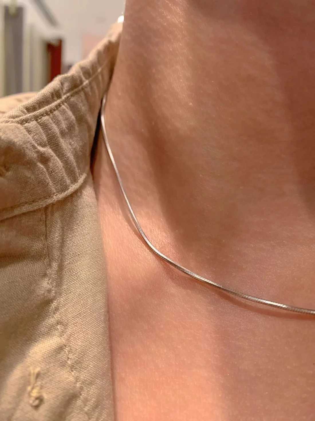 12mm Basic Stainless Steel Choker Fashion Simple Square Snake Bone Chain Necklace For Men Trend Jewelry AccessoriesXJ250826