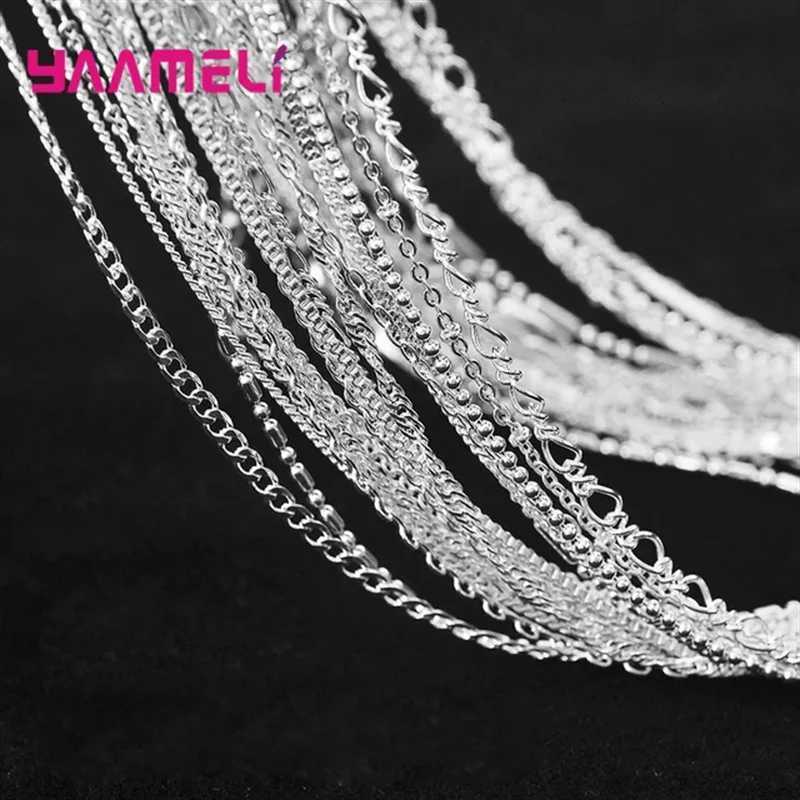 5pcs Wholesale Lot Pure S925 Sterling Silver Charm Link Chain Necklace Jewelry with Strong Smooth Lobster Clasps 1630 InchesXJ250826