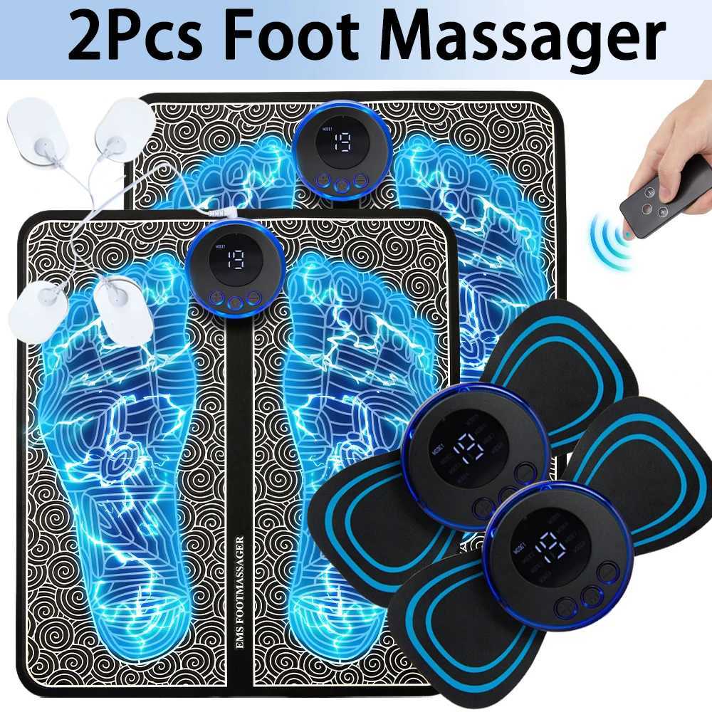 Electric EMS Foot Massager Neck Pulse Muscle Stimulator Foldable Foot Massage Pad Relief Pain Relax Feet Acupoints W250826