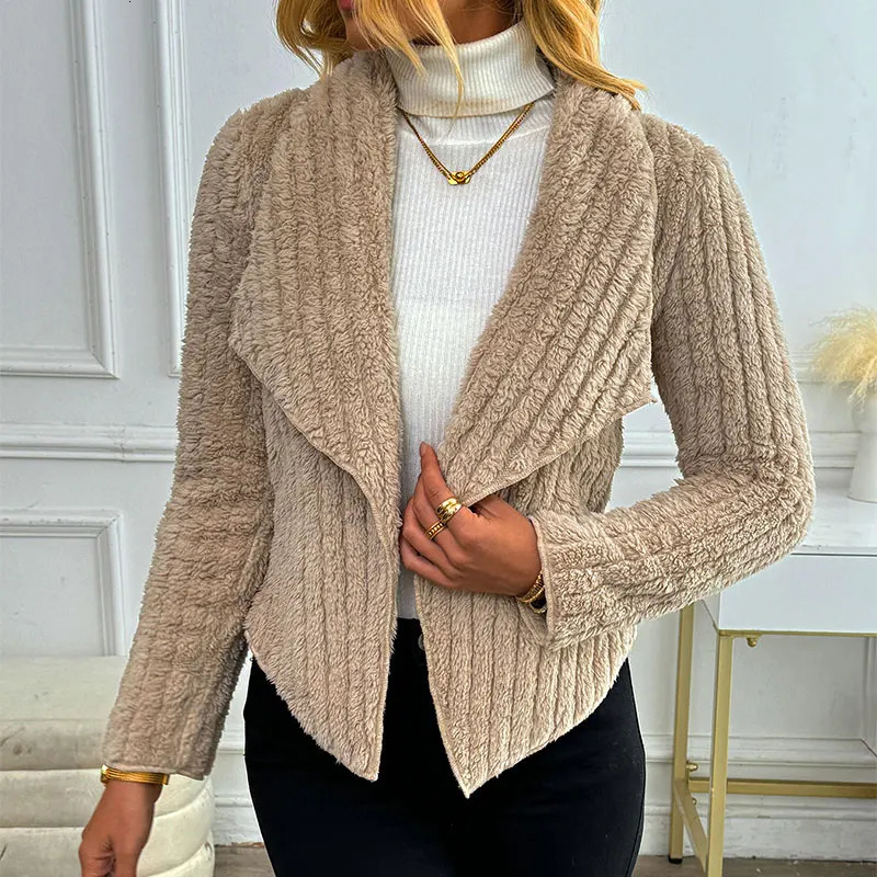 Autumn Winter Coat Top Women Streetwear Fashion Long Sleeves Sexy Cardigans Outwear Lady Casual Slim Versatile Clothing 250825