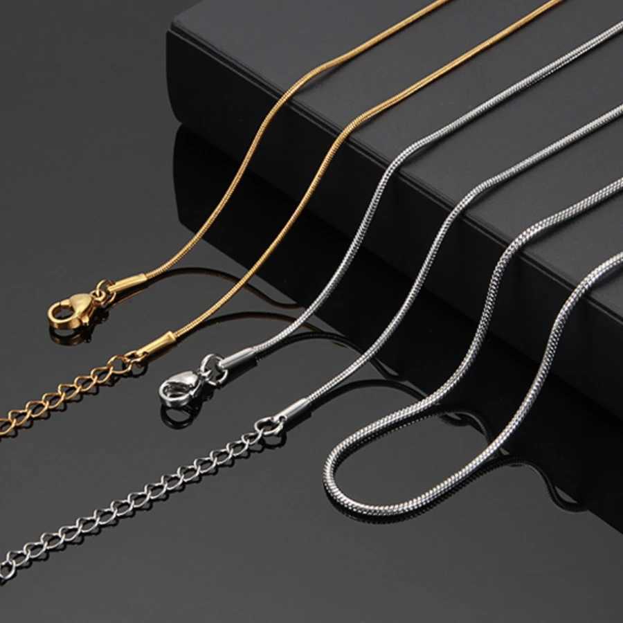 New Waterproof Stainless Steel Necklace High Quality Round Snake Chain With 5cm Tail Chain Jewelry Accessory For Men WomenXJ250826