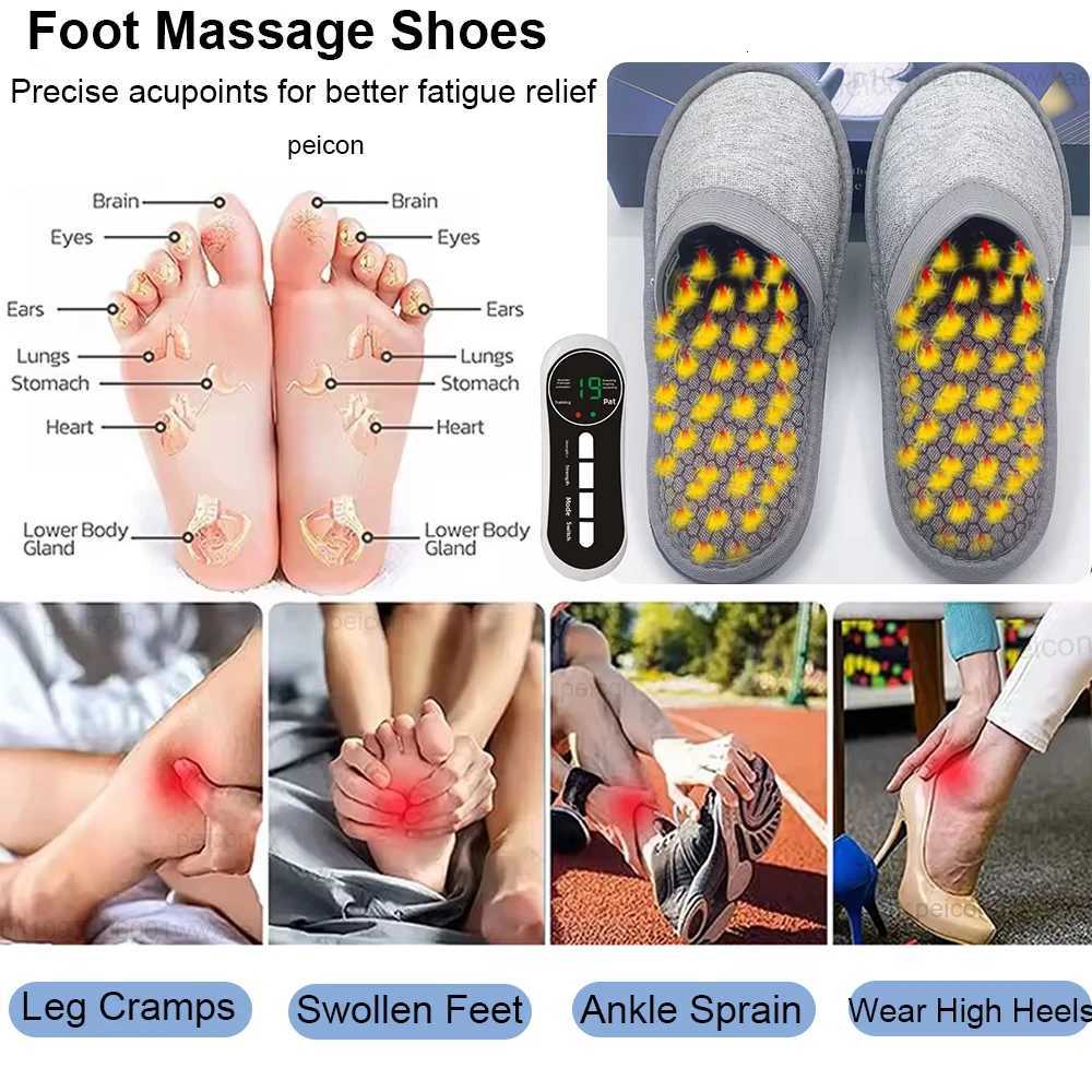 Foot Massager Slipper Pulse Electric Therapy Foot Massage Shoes NonSlip Home Microcurrent EMS Foot Treatment Slippers Massage W250826