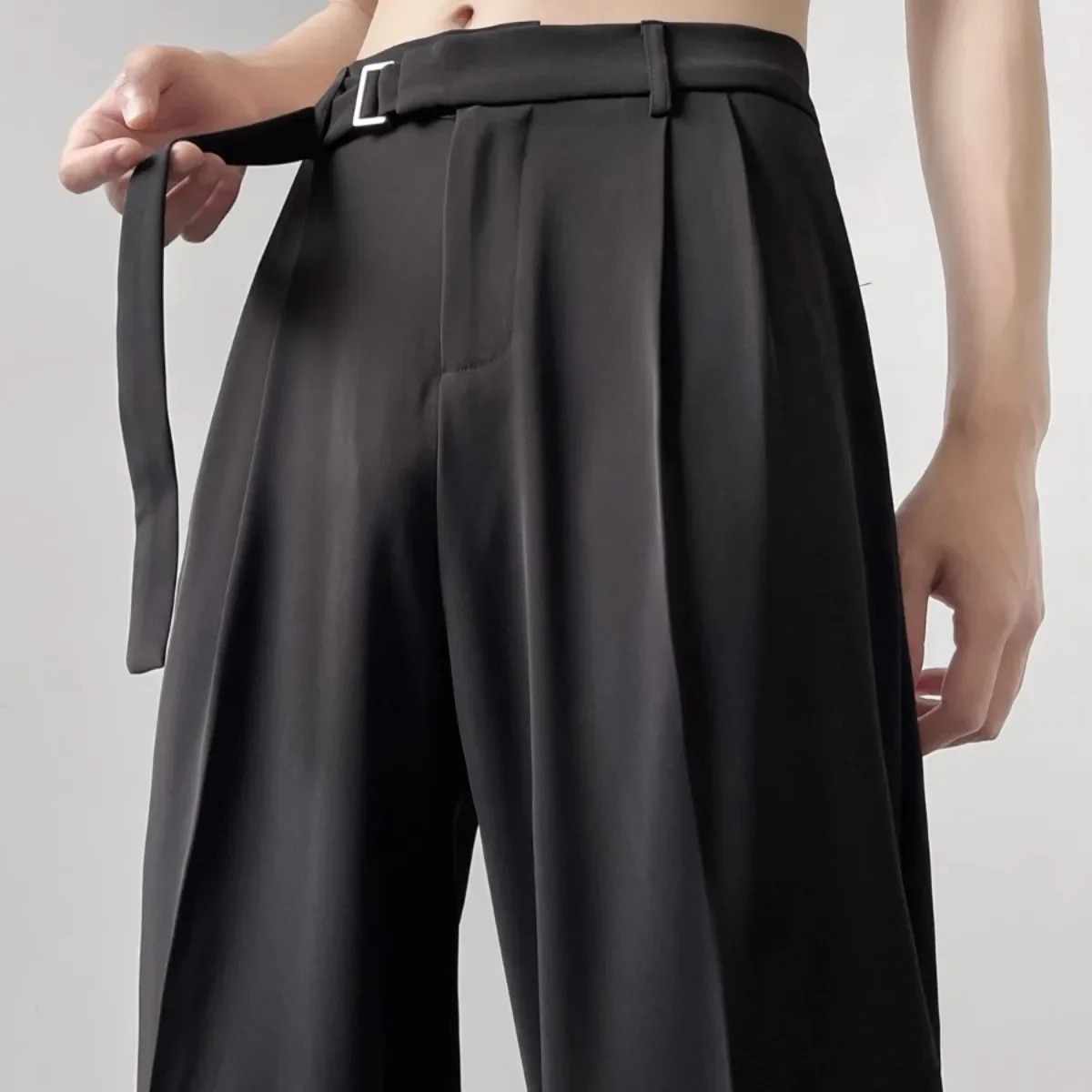 Casualsuit Pants Mens Autumn Japanese Light Draped Trousers Loose-fit Straight-leg Versatile Wide-leg Long Pants250825