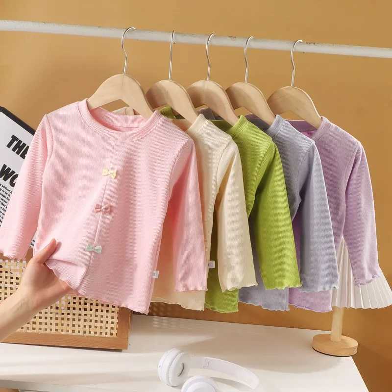Girls Autumn Floral Bottoming Shirt Girls Flying Sleeves Tshirt Little Girl Wild Net Red Baby Kids Bottoming Shirt Sweet Tops Z250826