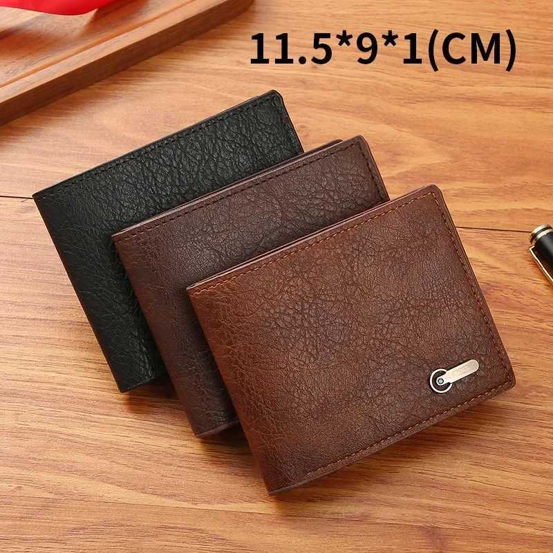 PU Leather Multiple Slot Casual Large Capacity Mens Wallet Black Coin Wallet Male Business ID Card Holder Dollar Coin Money Bags W250826
