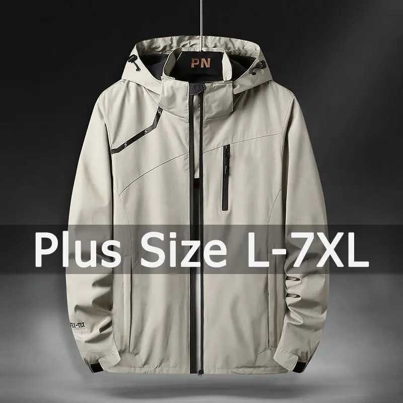 Outdoor Jacket Windbreaker Men Plus Size 5XL 6XL 7XL Windproof Rainproof Coat Big Size Men Clothing Mens Winter JacketXJ250826
