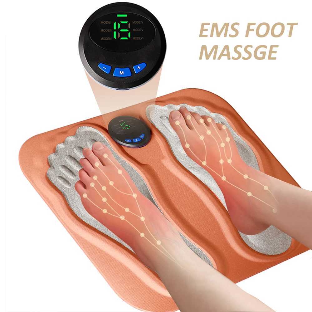 6 Modes EMS Foot Massager Pad Portable Electric Muscle Stimulation Massage Mat Improve Blood Circulation Relief Pain Relax Feet W250826