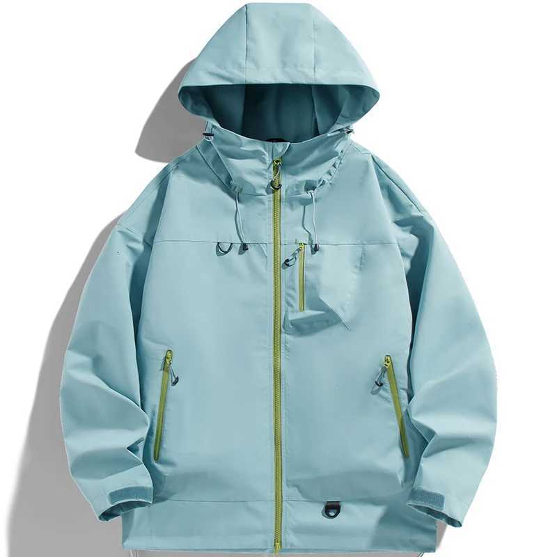 100 Cotton Mens Autumn Outdoor New Camping Hiking Hooded Sports Coats Climbing Trekking Windbreaker Travel Waterproof Zipper JacketXJ250826
