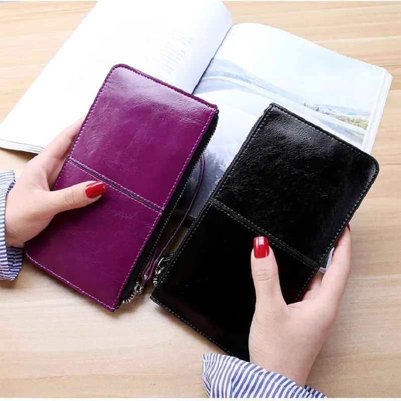 Fashion Womens Zipper Slim Long Wallets Clutch Bag Luxury Designer Womens Card Holder Coin Purses with Lanyard Cell Phone Wallet W250826