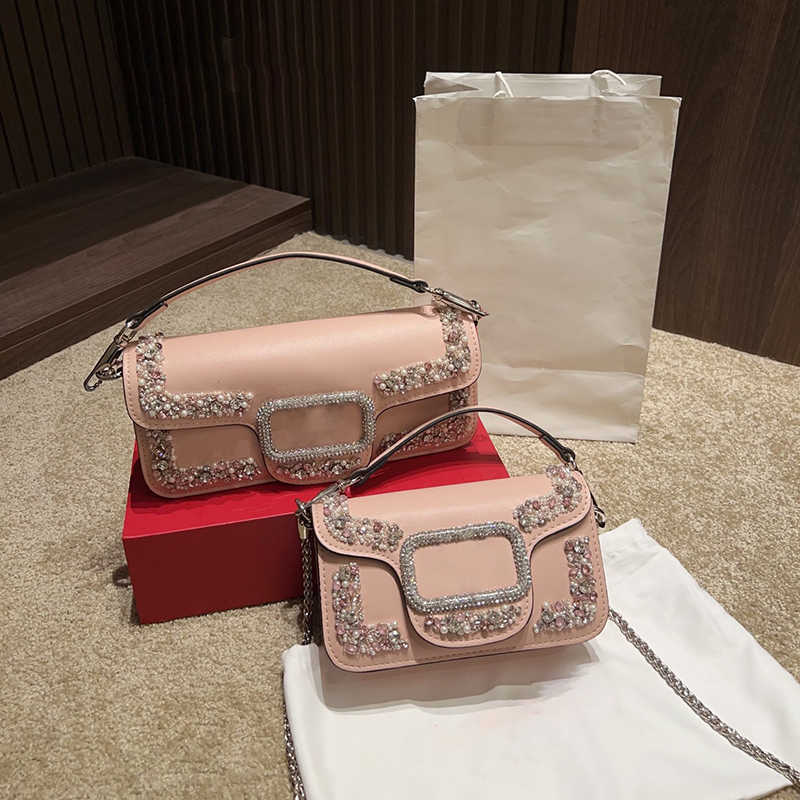 top quality rhinestone bag luxury bag women designer messenger bags Elegant Diamante evening shoulder bags chain VLcrossbody purses handbag 250826