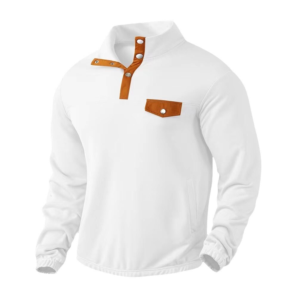 Autumn and Winter New Hot Selling Men's Outdoor Jacket Contrast Color t shirt Casual Stand Collar Long Sleeve Sweatshirt Men
