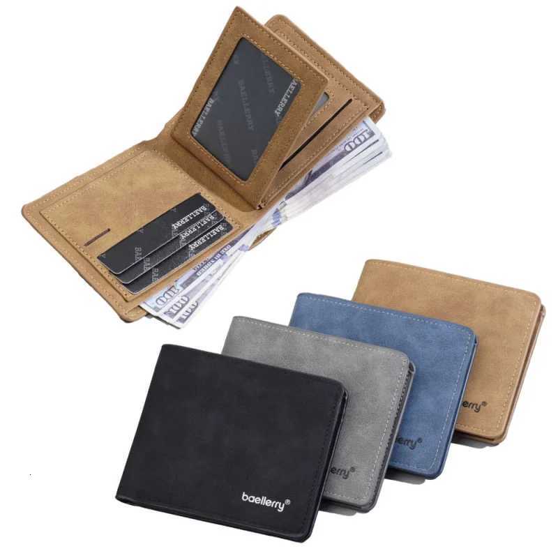 New Business Fashion Trifold Mens Wallet Simple Matte Student Wallet MultiSlot Horizontal Wallet Small Wallet for Men W250826