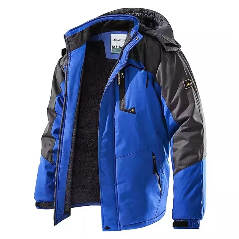 Mens Winter Parkas Outdoor Jacket Thicken Fleece Warm Waterproof Windbreaker Ski Jackets Climb Men Thick Coat 250825ww