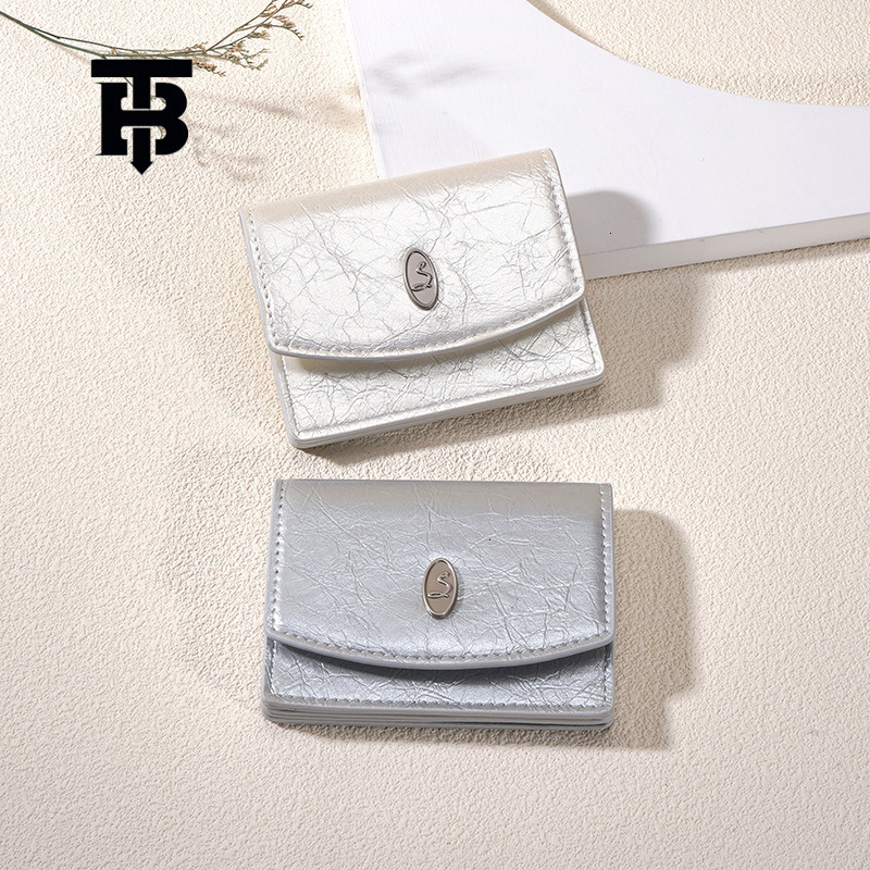 TB BHULAMTE Korean Style Soft Leather Cracked Pattern Wallet Luxury INS Niche Style Designer Multi-color Card Bag Minimalist Coin Bag Fashion Handba